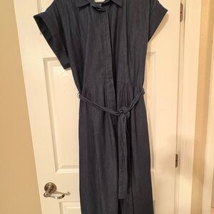 Ann Taylor Dark Blue Midi Dress